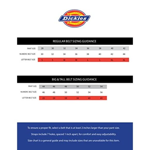 Dickies Belt Men's 3X 50-52 Black Casual Leather Grommet Style Belt NWT - Picture 6 of 6